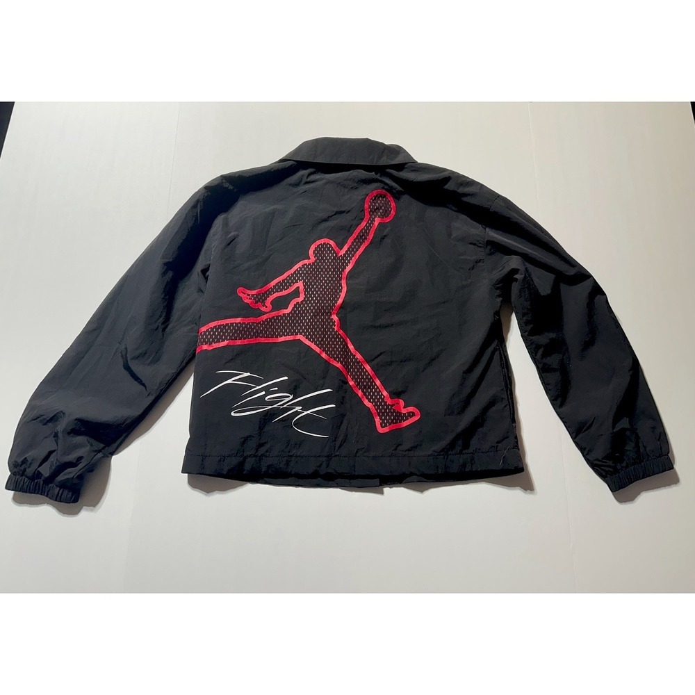 NWT Jordan Girls Coaches Jacket Black Youth Large‎ Windbreaker Water Resistant